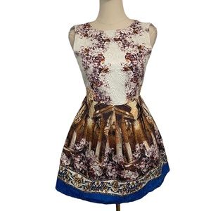 Amilee Greece Mini Sleeveless Picture Dress Art Small Embroidered Museum Women